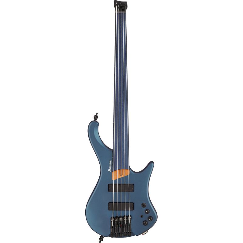 Foto van Ibanez ehb1005f bass workshop arctic ocean matte fretloze headless 5-snarige elektrische basgitaar met gigbag