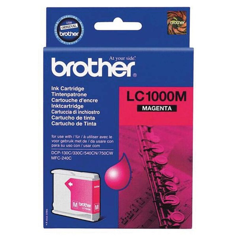 Foto van Brother inktcartridge, 400 pagina'ss, oem lc-1000m, magenta 5 stuks