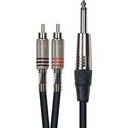 Foto van Yellow cable k02-3 2x rca male - 6.3mm ts jack male