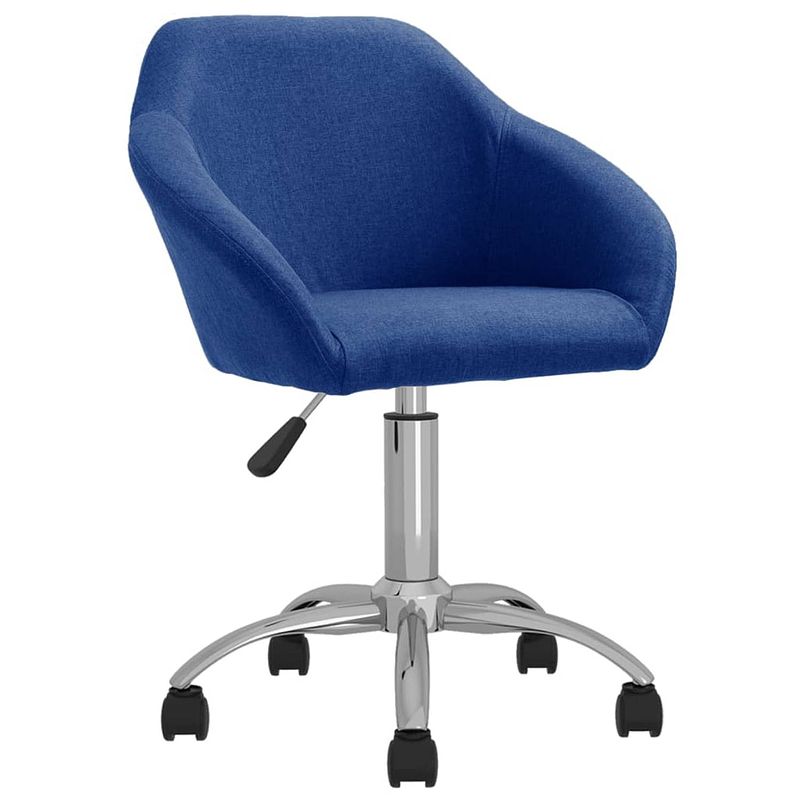 Foto van The living store draaibare eetkamerstoelen - blauw - 63 x 56 cm - gasveermechanisme