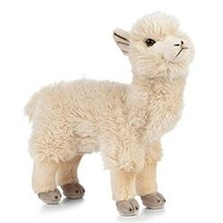 Foto van Pluche witte alpaca/lama knuffel 24 cm -boerderijdieren knuffels - speelgoed voor kinderen