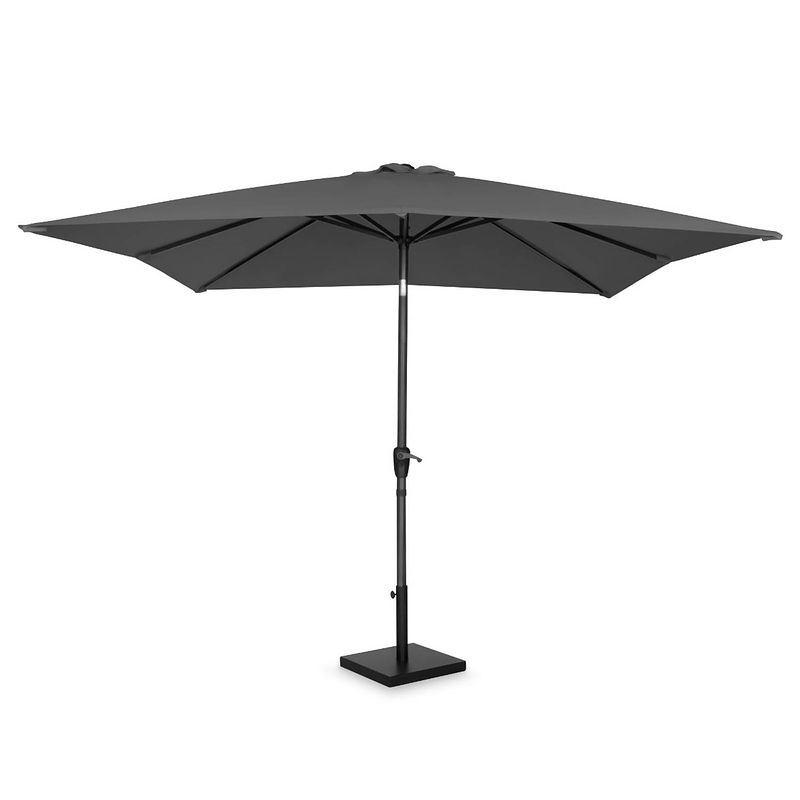 Foto van Vonroc premium parasol rosolina 280x280cm - stokparasol combi set incl. parasolvoet - grijs