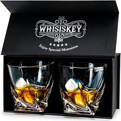 Foto van Whisiskey twisted whiskey glazen - 2 twisted glazen - whiskey glazen set - waterglazen - drinkglazen