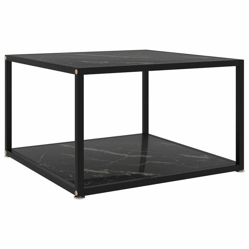 Foto van Vidaxl salontafel 60x60x35 cm gehard glas zwart