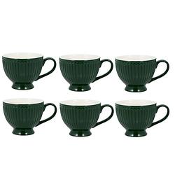 Foto van Greengate theekop alice pinewood green ø11cm - set van 6 stuks