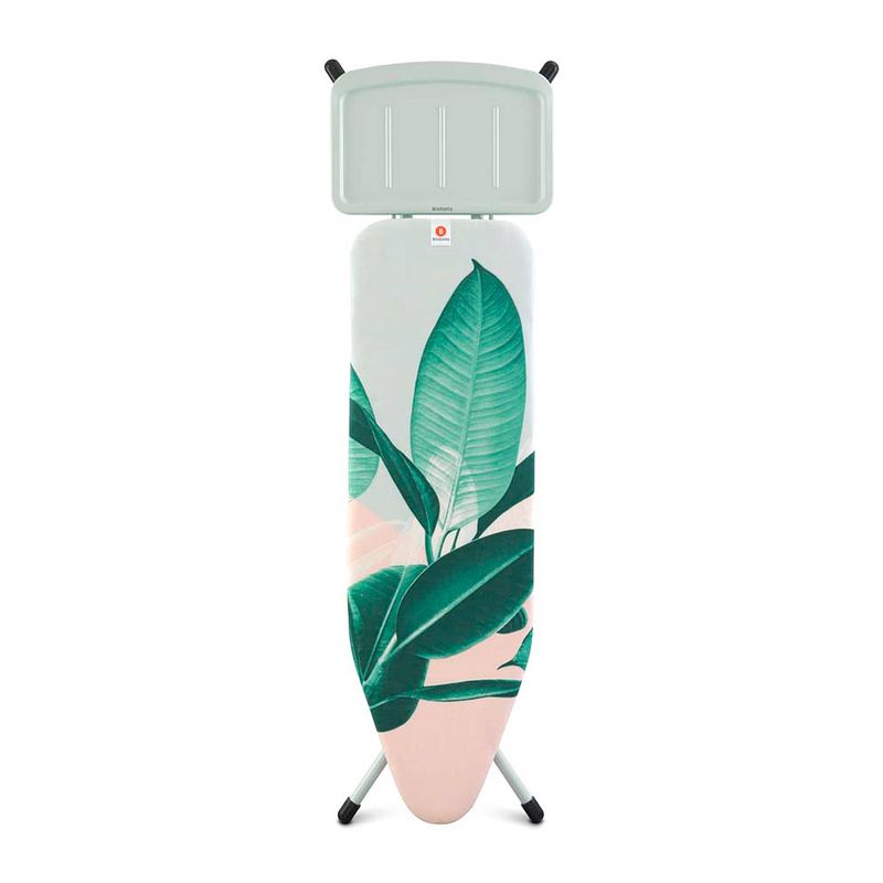 Foto van Brabantia strijkplank b met solide stoomunithouder - 124x38 cm - tropical leaves