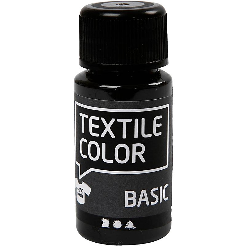 Foto van Packlinq textile color. zwart. 50 ml/ 1 fles