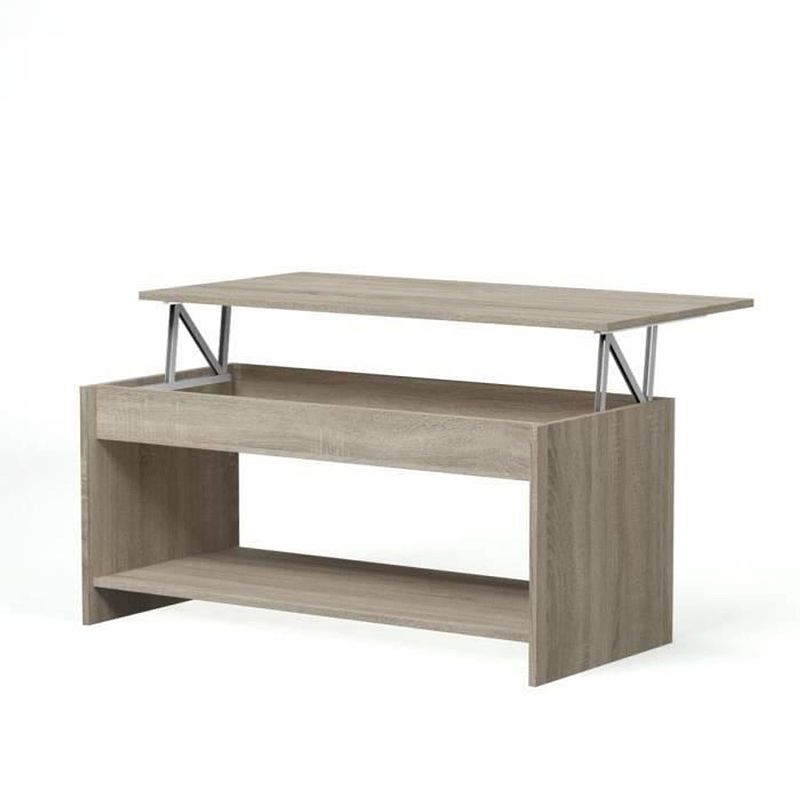 Foto van Happy converteerbare salontafel eigentijdse gelamineerde eiken sonoma - l 100 x b 50 cm