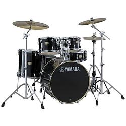 Foto van Yamaha stage custom birch raven black 5d. fusion drumstel inclusief hardware