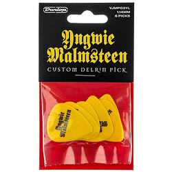 Foto van Dunlop yjmp03yl yngwie malmsteen custom delrin pick yellow 1.14 mm plectrumset (6 stuks)