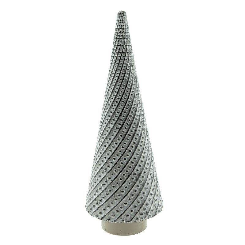 Foto van Clayre & eef beeld kerstboom 27 cm grijs porselein kerstdecoratie beeld decoratie decoratieve accessoires grijs