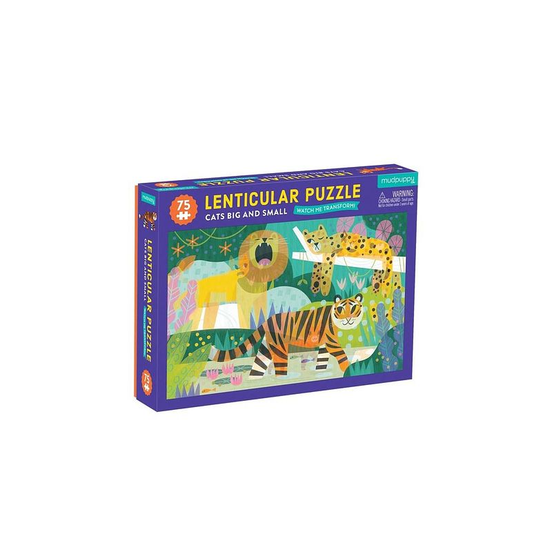 Foto van Mudpuppy 75 pcs lenticular puzzle/cats big & small