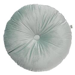 Foto van Dutch decor olly - sierkussen rond velvet jadeite 40 cm - groen - groen