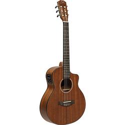 Foto van J.n guitars oloroso series olo-ce n auditorium elektrisch-akoestische klassieke gitaar met sapele bovenblad