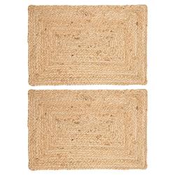 Foto van Secret de gourmet placemats savannah - 6x - jute - 45 x 30 cm - naturel - gevlochten - placemats