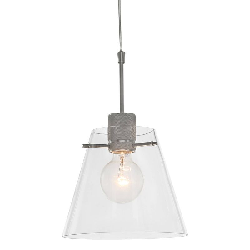 Foto van Moderne hanglamp - steinhauer - glas - modern - retro - e27 - l: 22cm - voor binnen - woonkamer - eetkamer - zilver