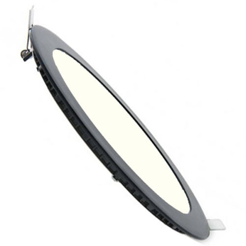 Foto van Led downlight slim - inbouw rond 6w - natuurlijk wit 4200k - mat zwart aluminium - ø120mm