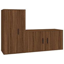 Foto van The living store tv-meubelset classic - bruineiken - 80x34.5x40 cm - 40x34.5x80 cm