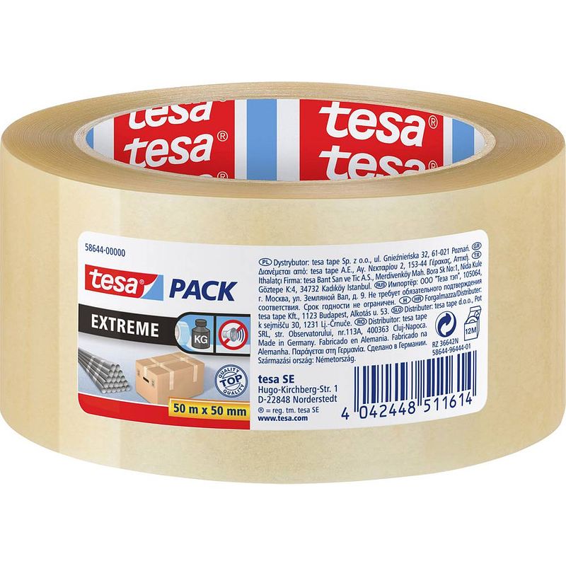 Foto van Tesa extreme 58644-00000-00 pakband tesapack transparant (l x b) 50 m x 50 mm 1 stuk(s)