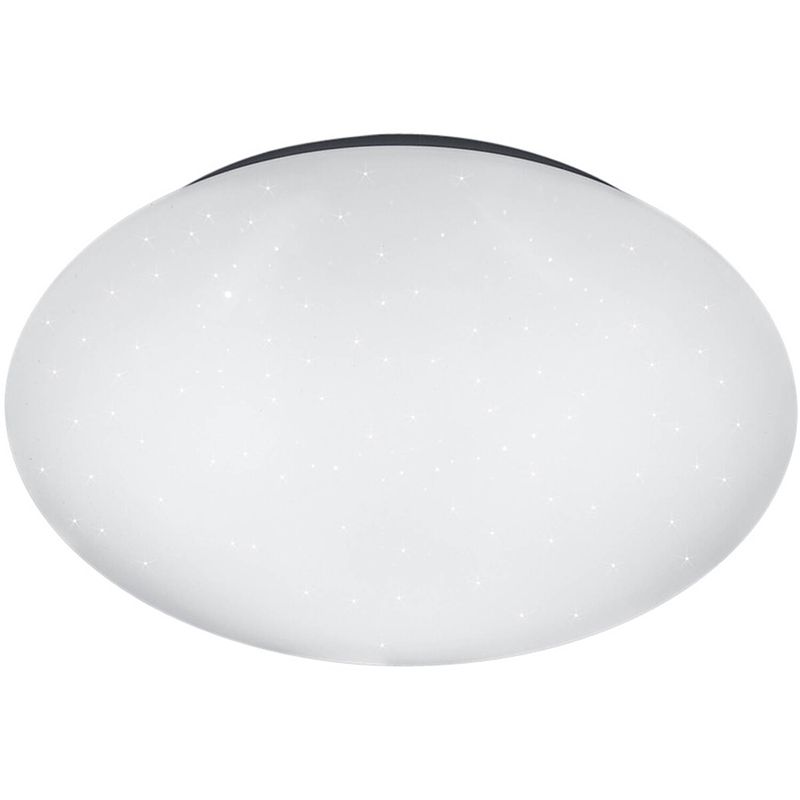 Foto van Led plafondlamp - trion puta - 12w - natuurlijk wit 4000k - sterlicht - spatwaterdicht ip44 - rond - mat wit - kunststof