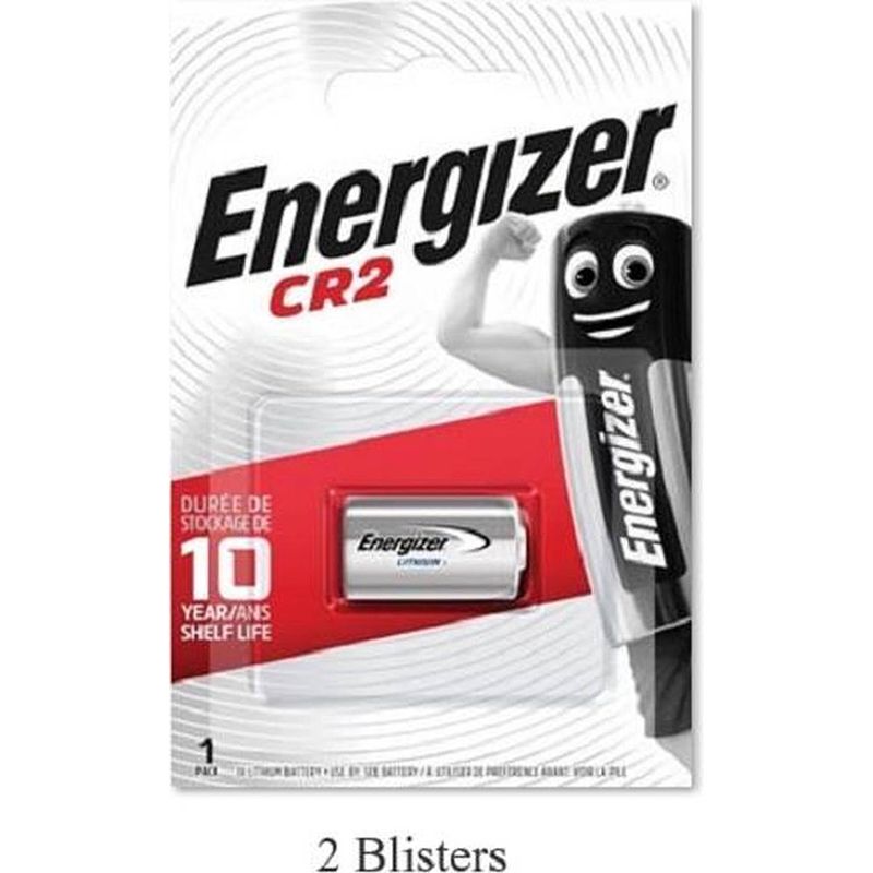 Foto van 2 stuks (2 blisters a 1 stuk) energizer cr2 lithium batterij encr2p1/1000mah