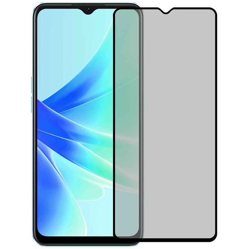 Foto van Basey oppo a17 privacy screenprotector tempered glass full cover - oppo a17 beschermglas screen protector glas