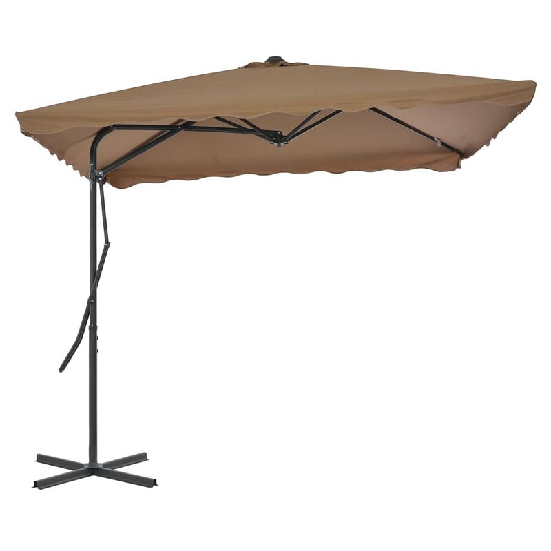 Foto van Vidaxl parasol met stalen paal 250x250 cm taupe