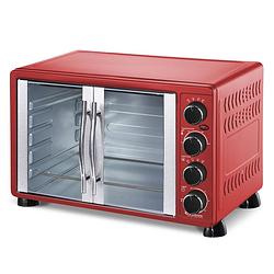 Foto van Turbotronic feo55 vrijstaande oven - met franse deuren - 55l - rood