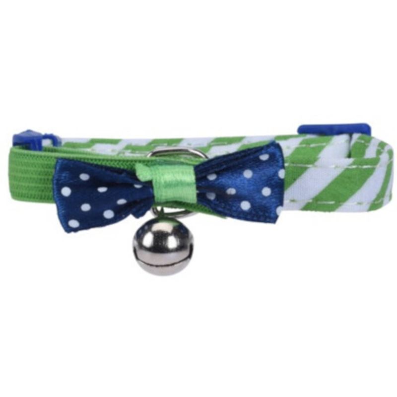 Foto van Cats collection kattenhalsband met belletje 31 cm nylon groen