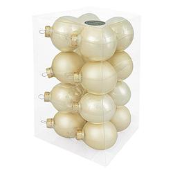 Foto van Decosy glas kerstballen (8cm) box 16 stuks champagne combi