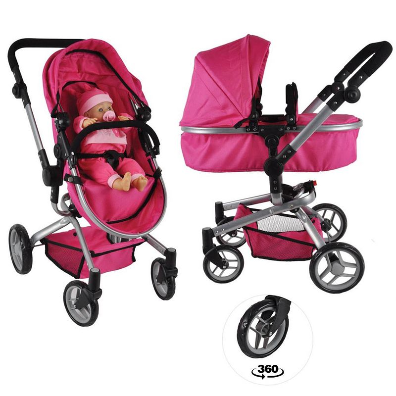 Foto van Bandits and angels - poppenwagen pink angel 2in1