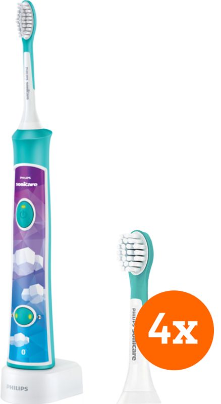 Foto van Philips sonicare for kids connected hx6322/04 + opzetborstels vanaf 3 jaar (4 stuks)