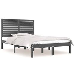 Foto van Vidaxl bedframe massief hout grijs 140x190 cm