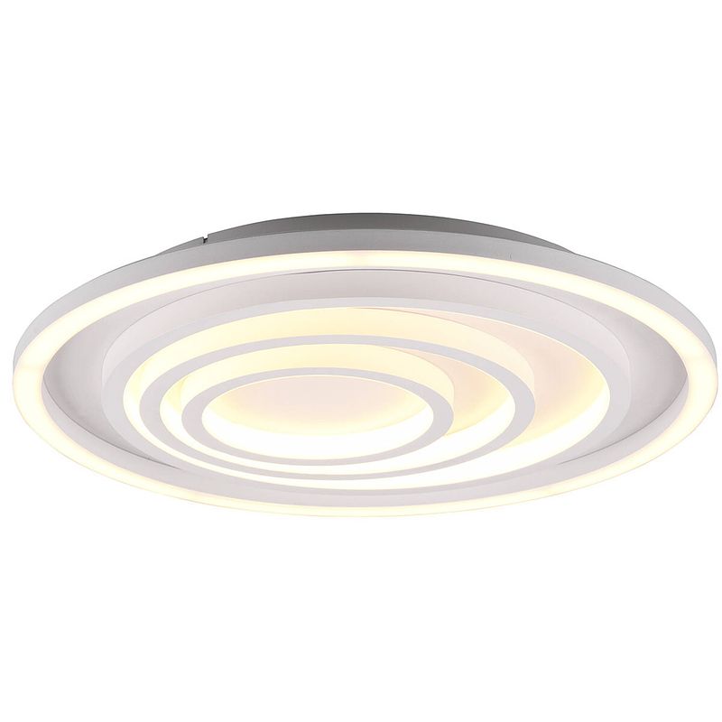 Foto van Led plafondlamp - plafondverlichting - trion kamaro - 40w - dimbaar - aanpasbare kleur - afstandsbediening - rond - mat