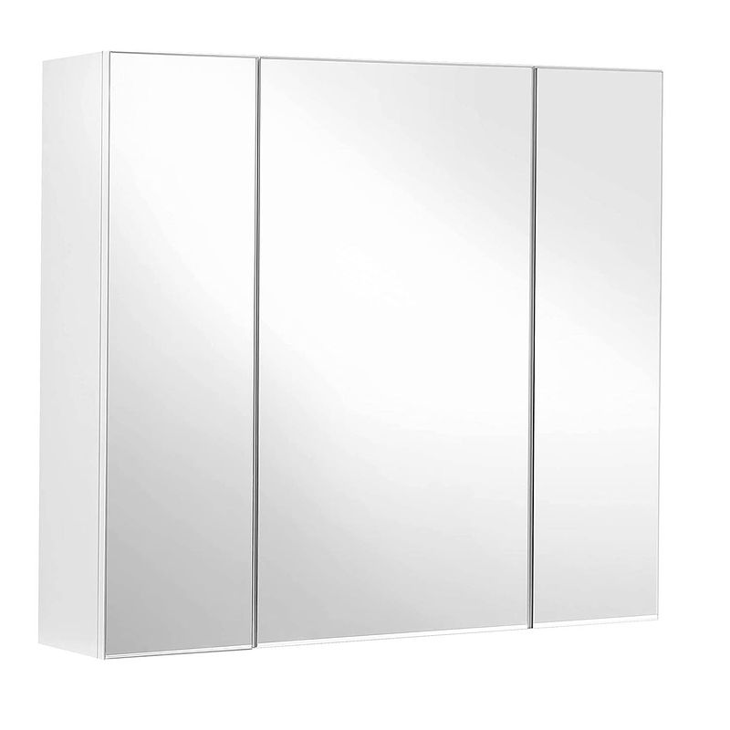 Foto van Parya home - spiegelkast - badkamermeubel - 3 deuren - verstelbare planken - wit