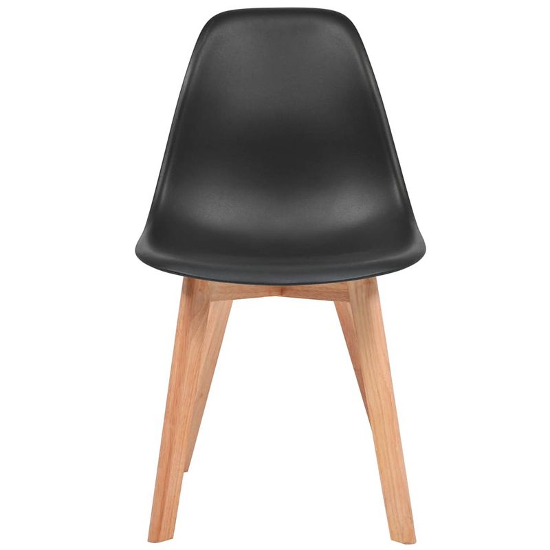 Foto van The living store eetkamerstoelen zwart - kunststof/rubberhout - 46.5 x 47.5 x 83 cm - ergonomisch en comfortabel