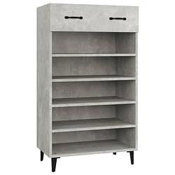 Foto van The living store schoenenkast - betongrijs - 60 x 35 x 105 cm - stevig materiaal