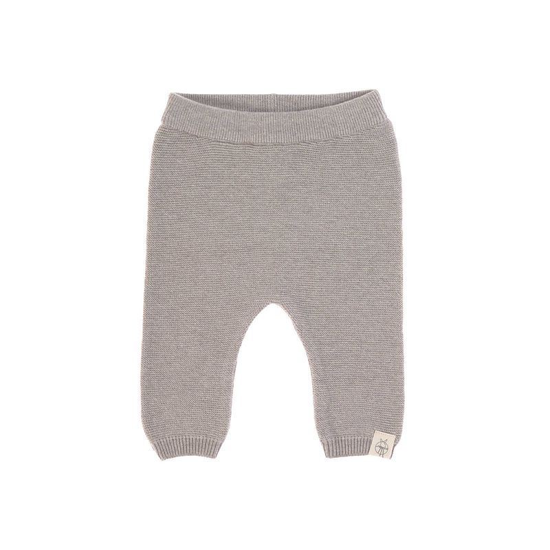 Foto van Lässig gebreide baby broek gots garden explorer grey maat 50-56 voor 0 tot 2 mnd