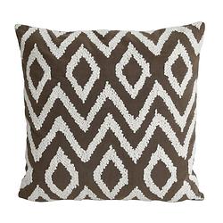 Foto van Ptmd cecile taupe cotton cushion triangle pattern squar