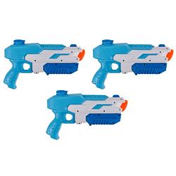 Foto van 3x waterpistool/waterpistolen blauw 30 cm - waterpistolen