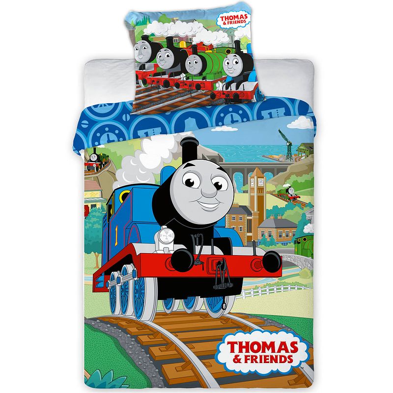 Foto van Thomas de trein baby dekbedovertrek railway - 100 x 135 cm - katoen