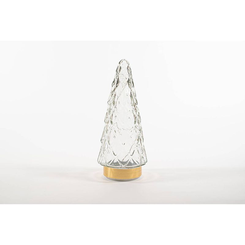 Foto van Anna'ss collection - tree glass 10,5x24,5cm clear with golden base 10led 3xa