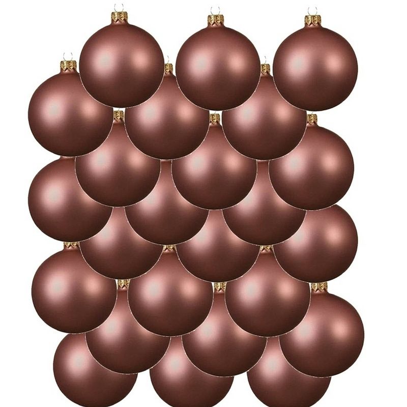 Foto van 24x glazen kerstballen mat oud roze 8 cm kerstboom versiering/decoratie - kerstbal