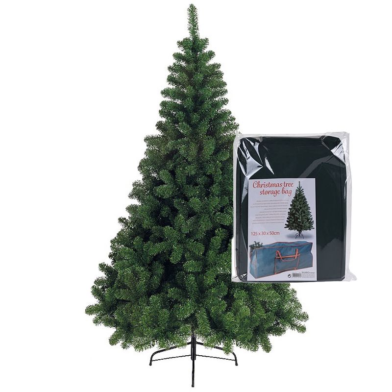 Foto van Bellatio decorations kerstboom 210 cm met opbergzak - kunstkerstboom