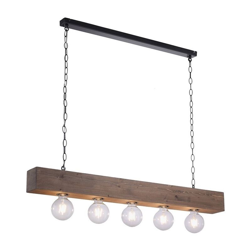 Foto van Lamponline hanglamp vanessa 5 lichts l 100 cm bruin