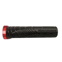 Foto van Herrmans handvatten shark density 130 mm zwart/rood per set