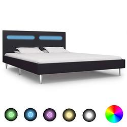 Foto van Vidaxl bedframe met led stof zwart 160x200 cm