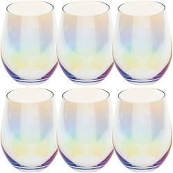 Foto van Set van 6x stuks tumbler glazen parelmoer fantasy 540 ml van glas - drinkglazen