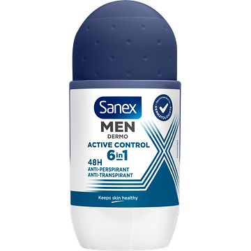 Foto van Sanex men active control 48h anti transpirant deodorant roller 50ml bij jumbo