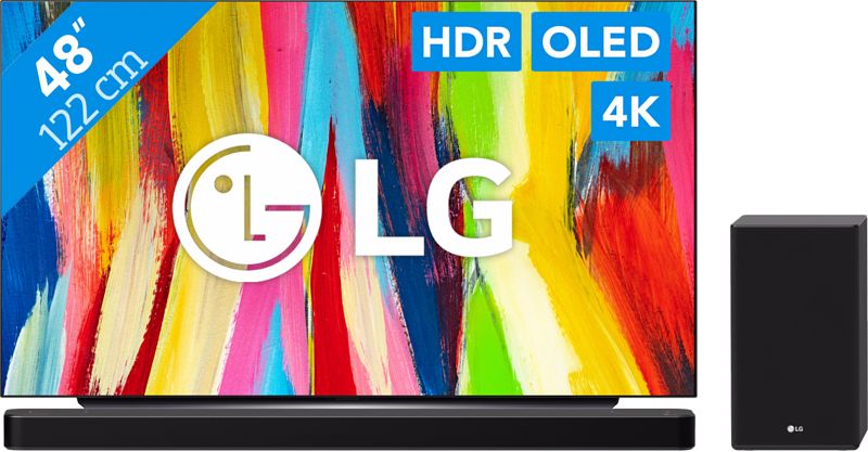 Foto van Lg oled48c24la (2022) + soundbar